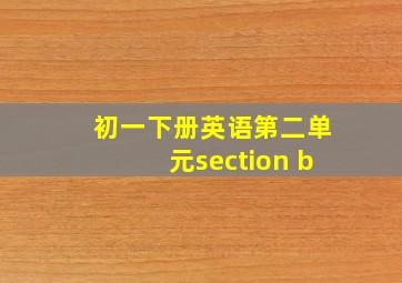 初一下册英语第二单元section b